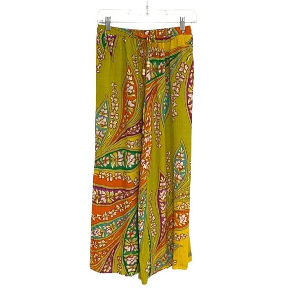 Haute Hippie Wide Leg Ankle Pants Womens Size S Elastic Waist Boho Peasant - Picture 1 of 6